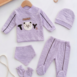 Pack naissance 5 Pcs en coton - Motif Chaton