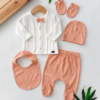 Pack naissance 5 pcs en coton mignons 0-6 mois beige