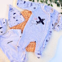 Ensemble grenouillére garçon 4pièces coton velours-Pierre cardin