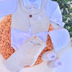 Ensemble  baptême 4 pcs coton 0-3 mois