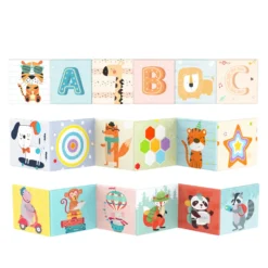 Livre Bébé Accordéon en Tissu – Animaux & Alphabet ABC