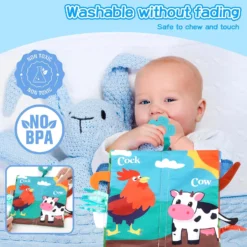 Livre Bébé Interactif en Tissu