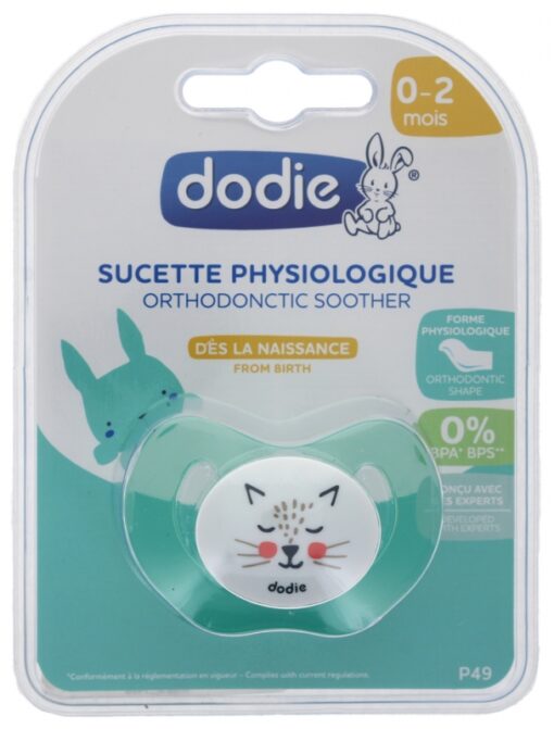 Dodie sucette Physiologique 0-2mois orthodentique chat