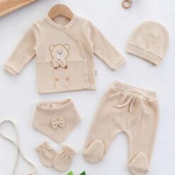 Pack Naissance 5 Pcs ourson : Coton Perforé Respirant