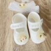 Coffret chausson + bondeau beige - petite ponpon