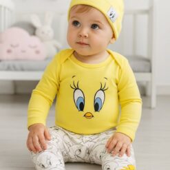 Ensemble 3 pièces bébé Tweety : Confort, style et adorabilité coton organique