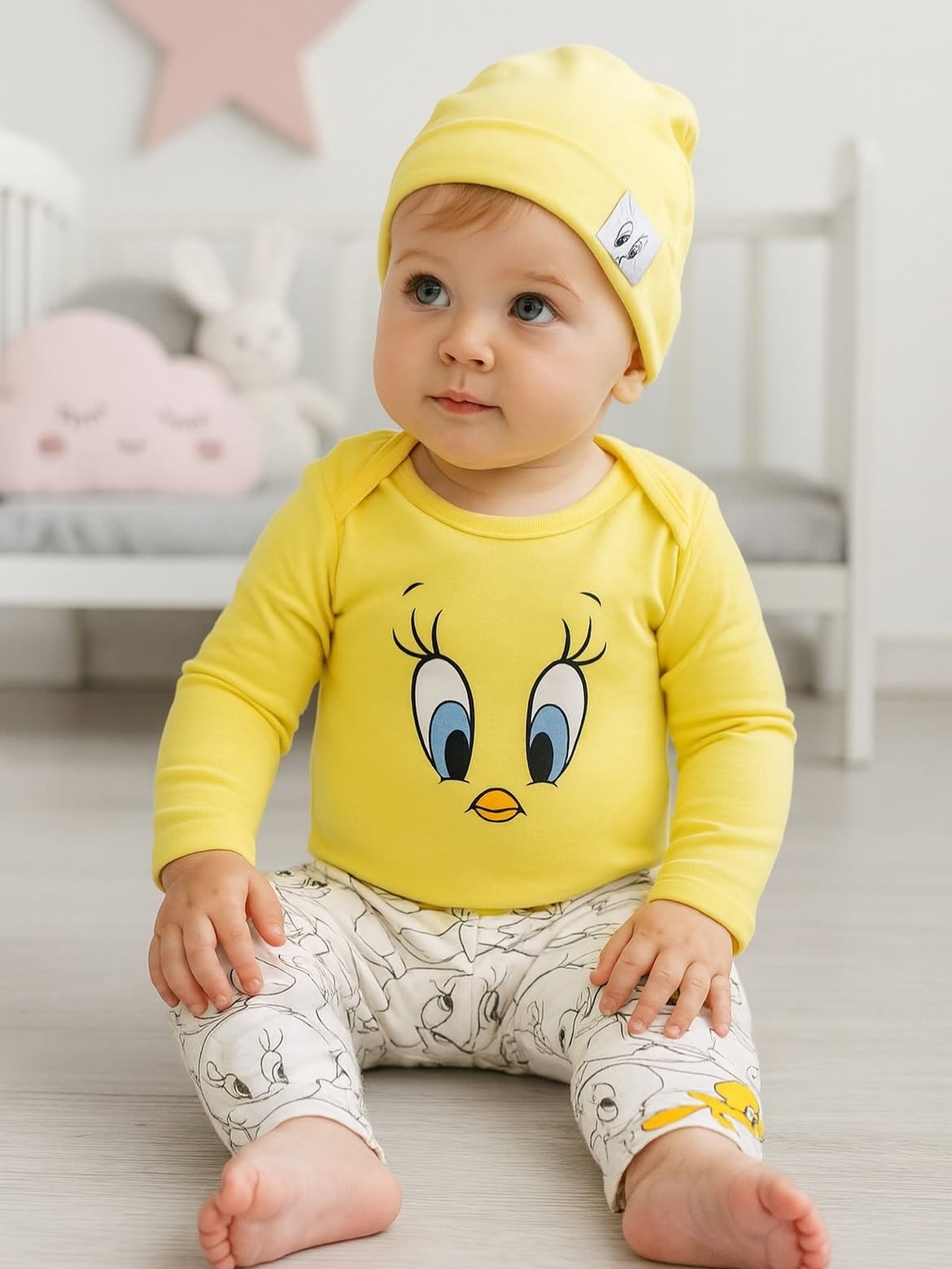 Ensemble 3 pièces bébé Tweety : Confort, style et adorabilité coton organique