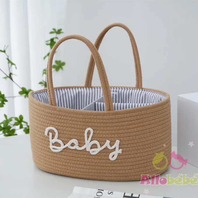 Panier à couches Organisateur pour Bébé en coton de cordes
