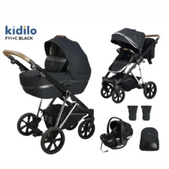 Pack poussette premium kidilo noir