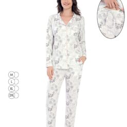 Ensemble Pyjama Allaitement, Maternité florale à boutons