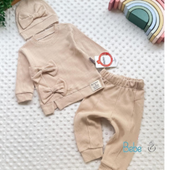 tenue bébé confort 3 pcs coton avec bonnet