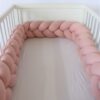 Tour de lit tressé 3 mètres - rose uni