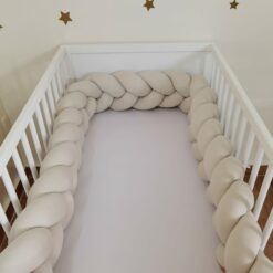 Tour de lit tressé 3 mètres beige
