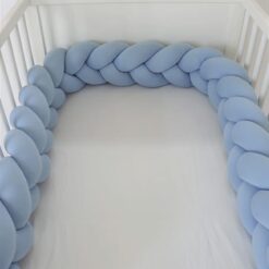 Tour de lit tressé 3 mètres - Bleu Clair