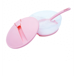 Assiette à compartiments avec cuillère silicone d'apprentissage - Bebekevi