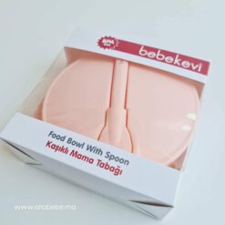 Assiette à compartiments avec cuillère silicone d'apprentissage - Bebekevi