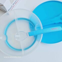 Assiette à compartiments avec cuillère silicone - Bebekevi