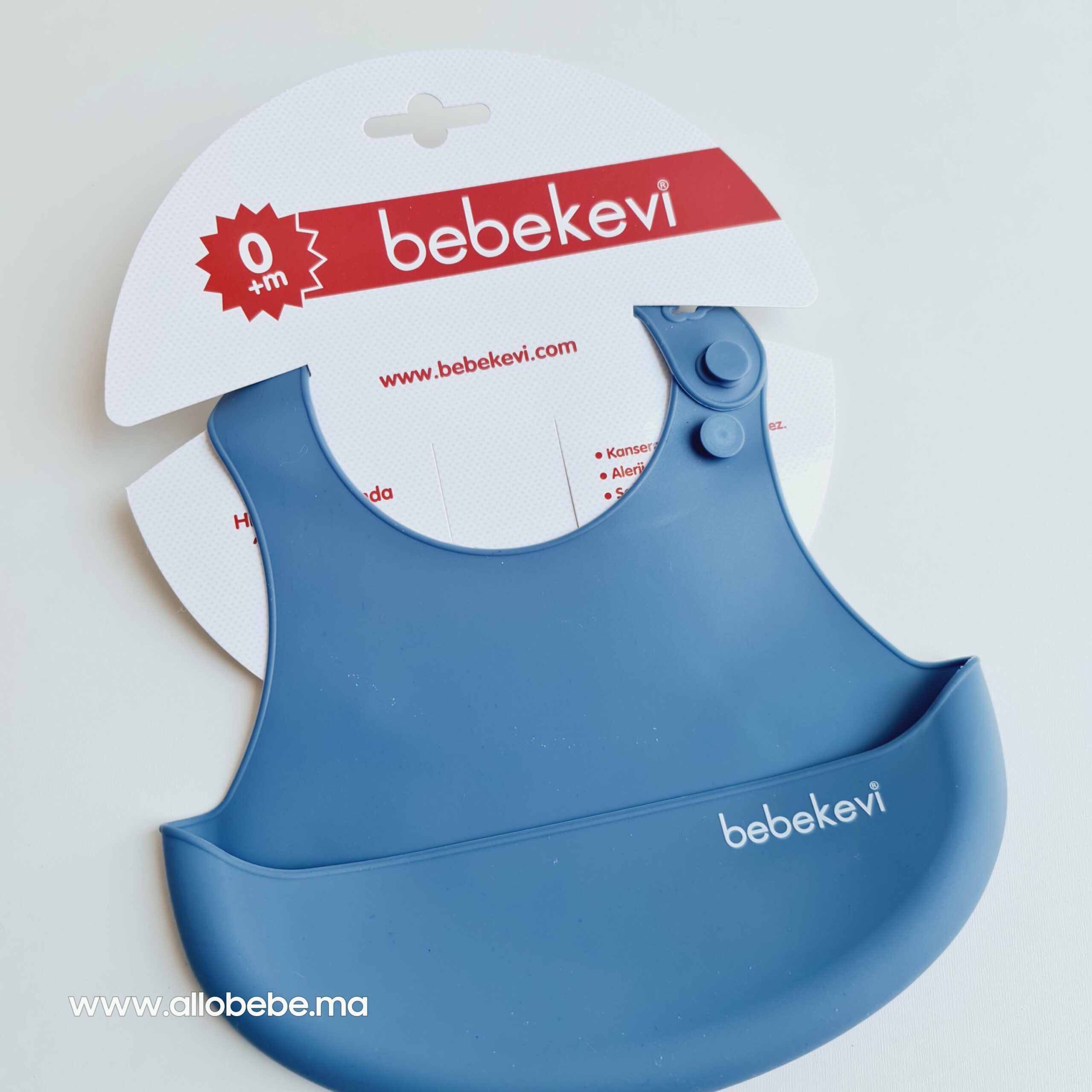 Bavoir bébé Silicone souple bébé Bleu