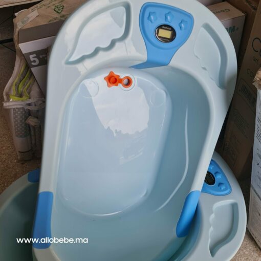 Baignoire avec thermomètre bleu