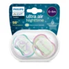 Lot de 2 Sucettes Ultra Air Night Fille 0-6m - Philips Avent