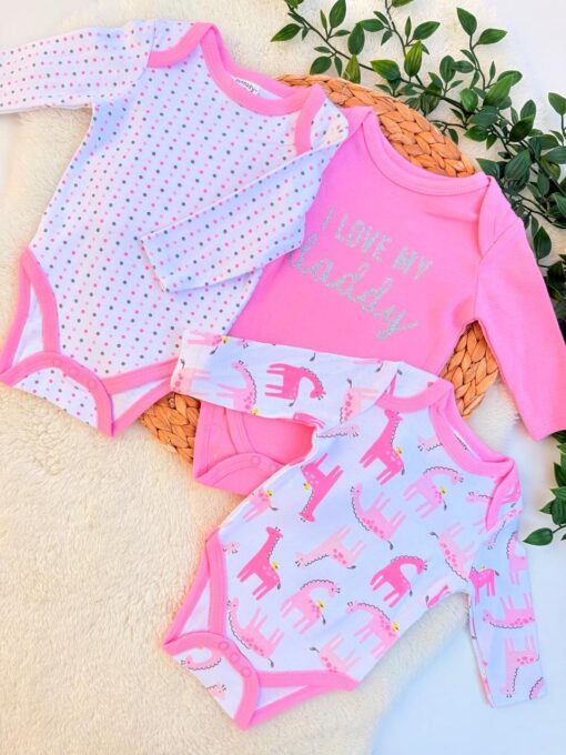 Lot de 3 Bodies "Love My Daddy" - Manches Longues