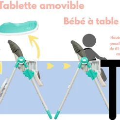 Chaise Haute Évolutive Télescopique Bambisol – 6 Hauteurs & Dossier Inclinable