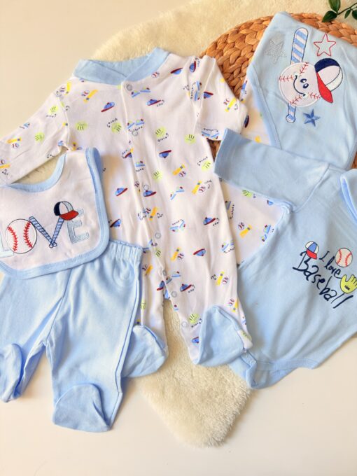 Pack Naissance 6pcs Clinique baseball – Coton Soft