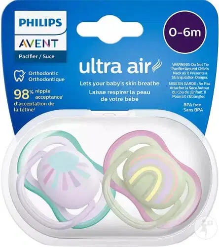 Lot de 2 Sucettes Ultra Air Fille 0-6m - Philips Avent – Image 2