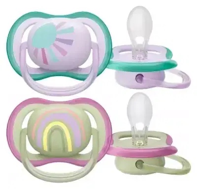 Lot de 2 Sucettes Ultra Air Fille 0-6m - Philips Avent