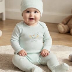 Ensemble Naissance bébé coton organique mint  – Caramell Baby