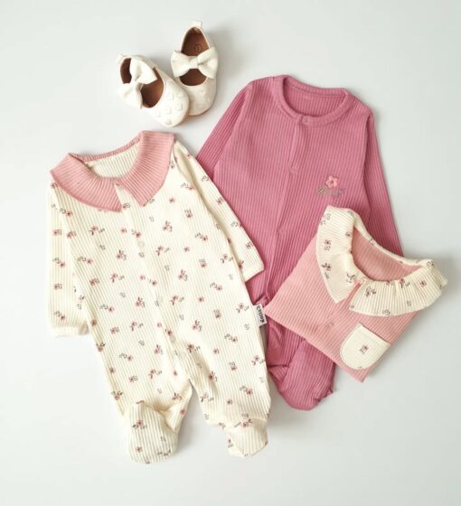 Pack de 3 grenouillères en coton doux : confort, style adorable