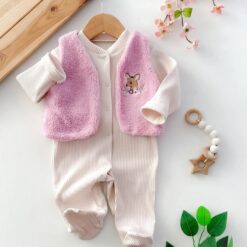 Elégante Grenouillère cosy avec gilet en fourrure