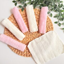 Lot de 6 Serviettes buccales bébé 25x25cm Rose - Bebekevi