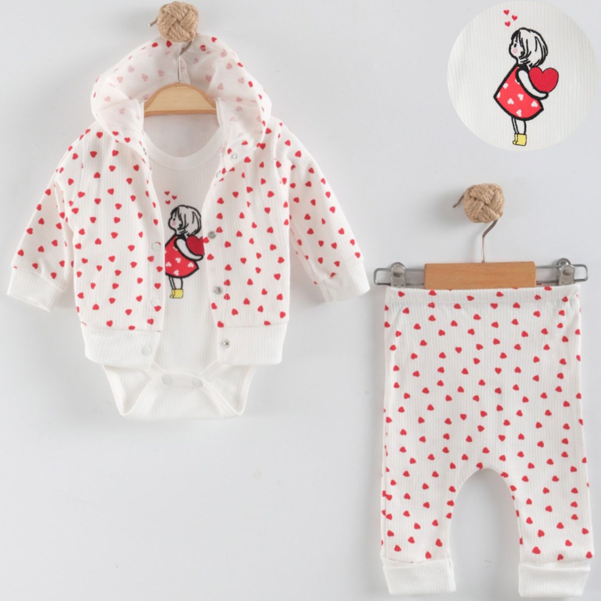 Jogging bébé 3 Pcs Petit Cœur- Douceur et Magie dès la Naissance