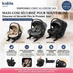 Coque Kidilo B003F i-Size ISOFIX groupe 0+ : naissance à 15 mois