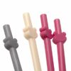 Lot de 4 pailles en silicone rose - Babyjem