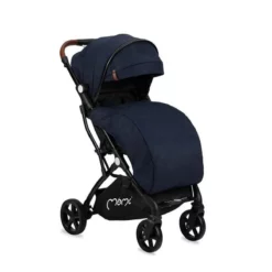 Poussette pliable légère en Noir et Bleu - Marvin - MoMi
