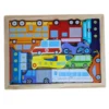 Puzzle Encastrement Bois Véhicules & Transports – 15 Pièces | Éveil Enfant 2-5 Ans