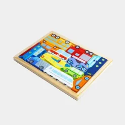 Puzzle Encastrement Bois Véhicules & Transports – 15 Pièces | Éveil Enfant 2-5 Ans