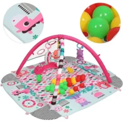 Tapis d'éveil Rabattable 5-en-1 en Rose - Activity