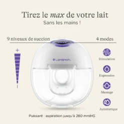 Tire-lait mains libres compact – Lansinoh