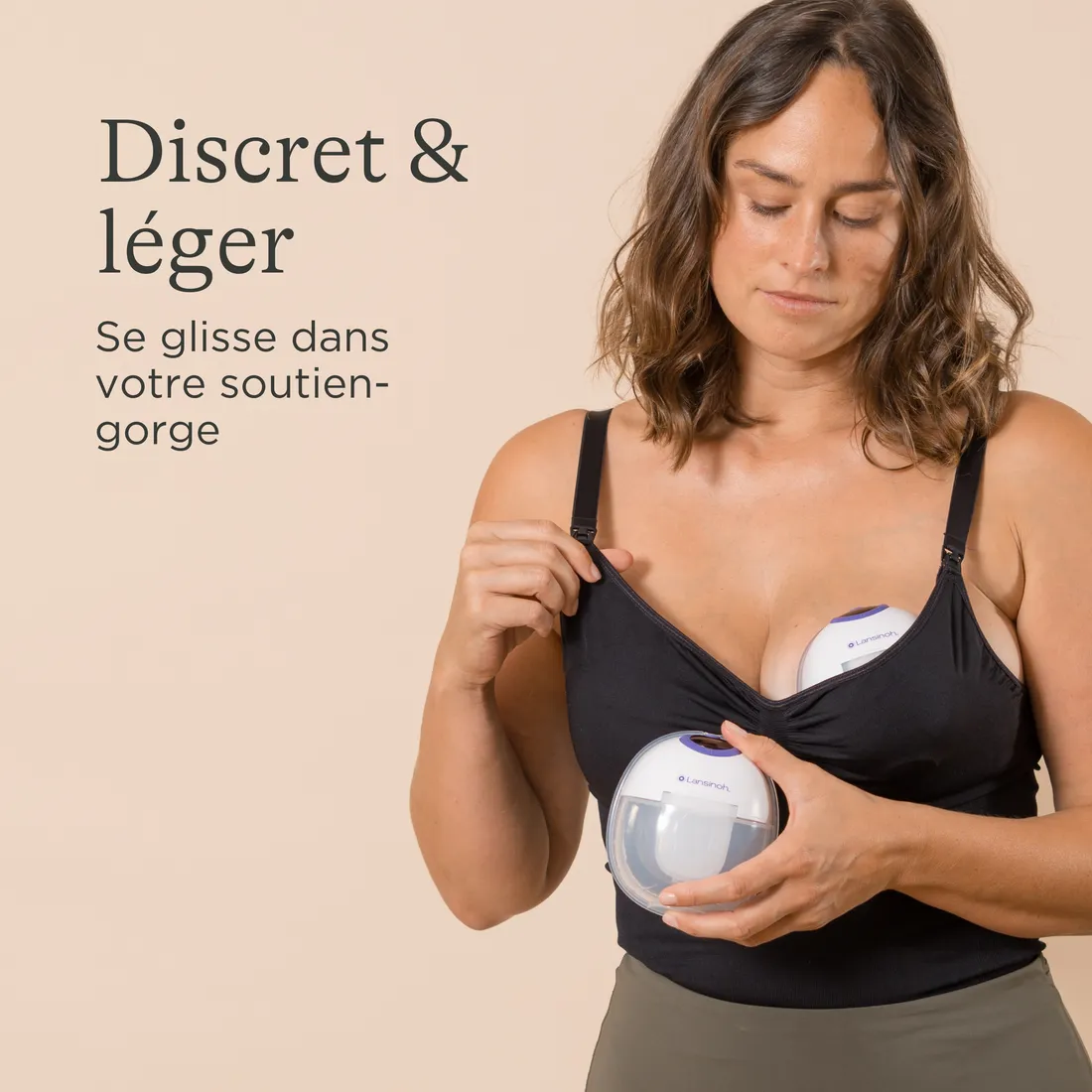 Tire-lait mains libres compact double – Lansinoh