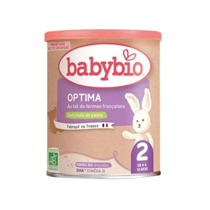 Babybio Optima lait croissance bio 2ème âge 6-12 mois 400g – sans huile de palme