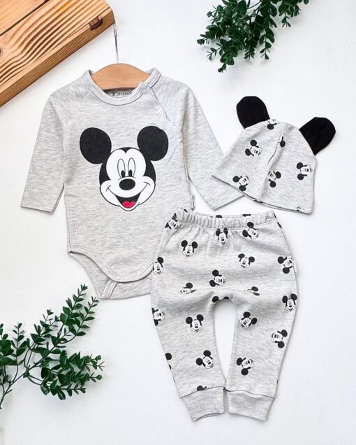 Ensemble tenue 3 pcs mickey - coton organique