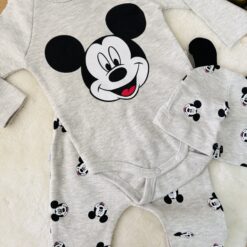 Ensemble 3 pcs mickey coton organique : le cocooning assuré