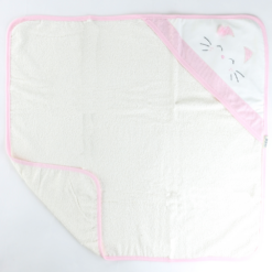 Sortie de bain Brodée mini chaton rose - sebi