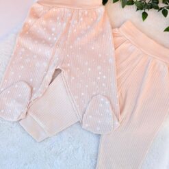 Lot 2 Pantalons avec bande Évolutifs 100% coton- Naissance (0-3m) et Croissance (3-6m)