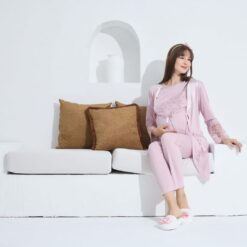 Pyjama grossesse allaitement rose 3 pcs