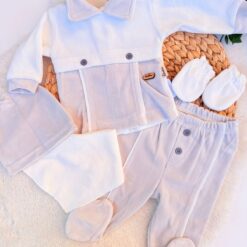 Ensemble 5 pcs coton 0-3 mois gris -