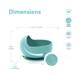 Bol D'aspiration En Silicone Turquoise - Sevibebe